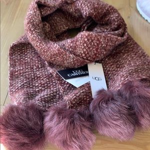 UGG QUATRO POM CASHMERE SCARF